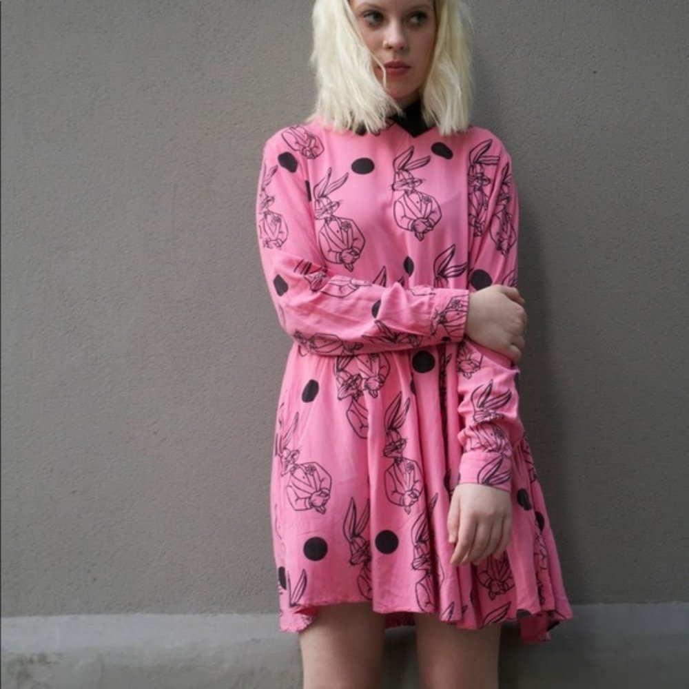 Lazy Oaf x Looney Tunes Bugs Bunny Smock Dress RARE Size S/M GUC